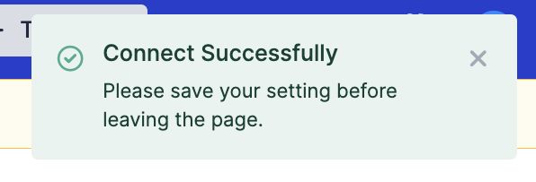 Test connection notification success