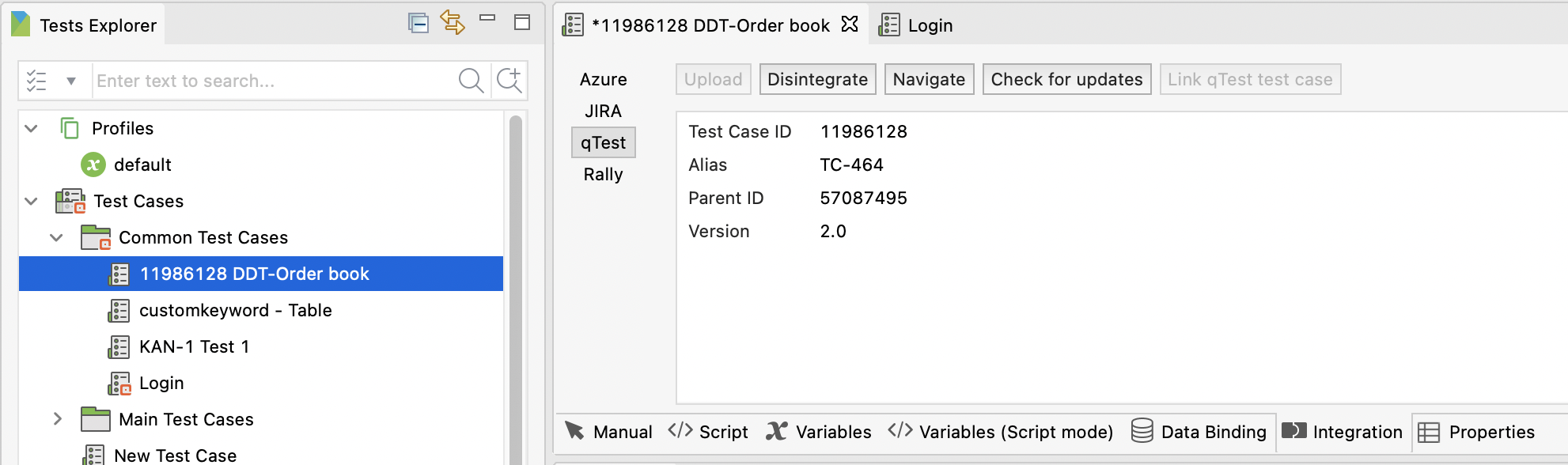 Link test case by database ID successfully