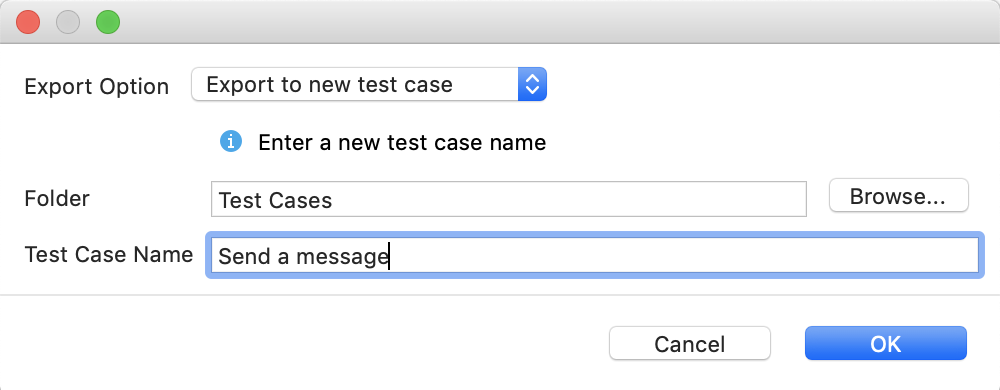 Save recorded test case as.