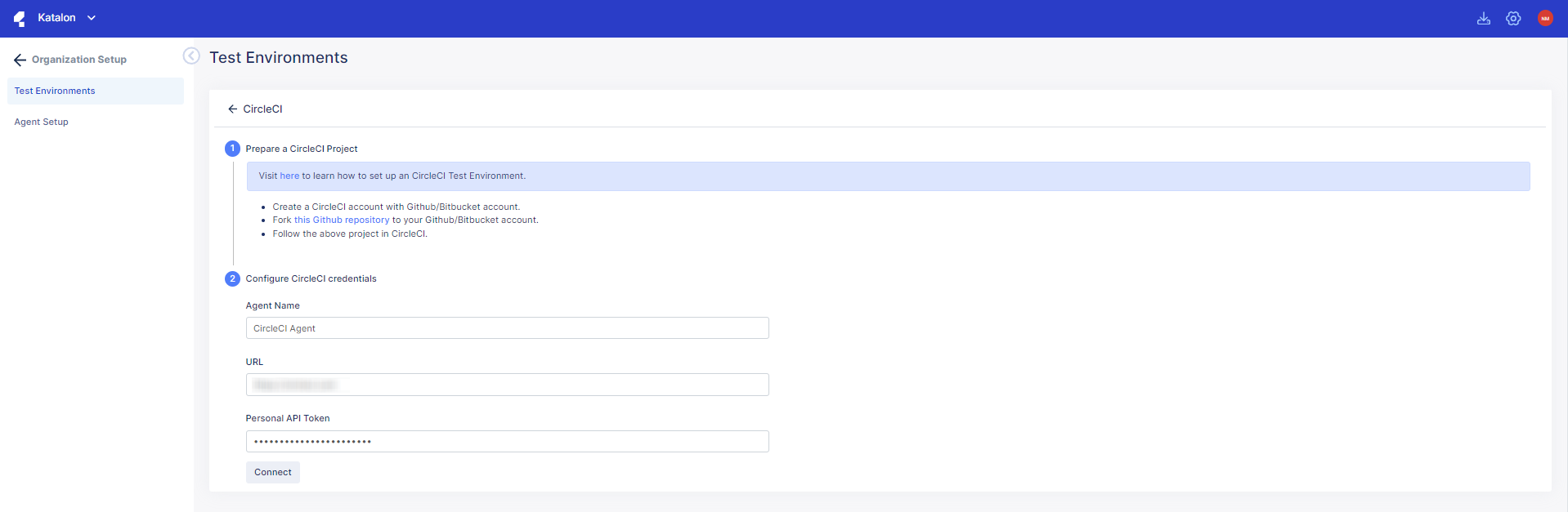 CircleCI Test Environment setup in Katalon TestOps