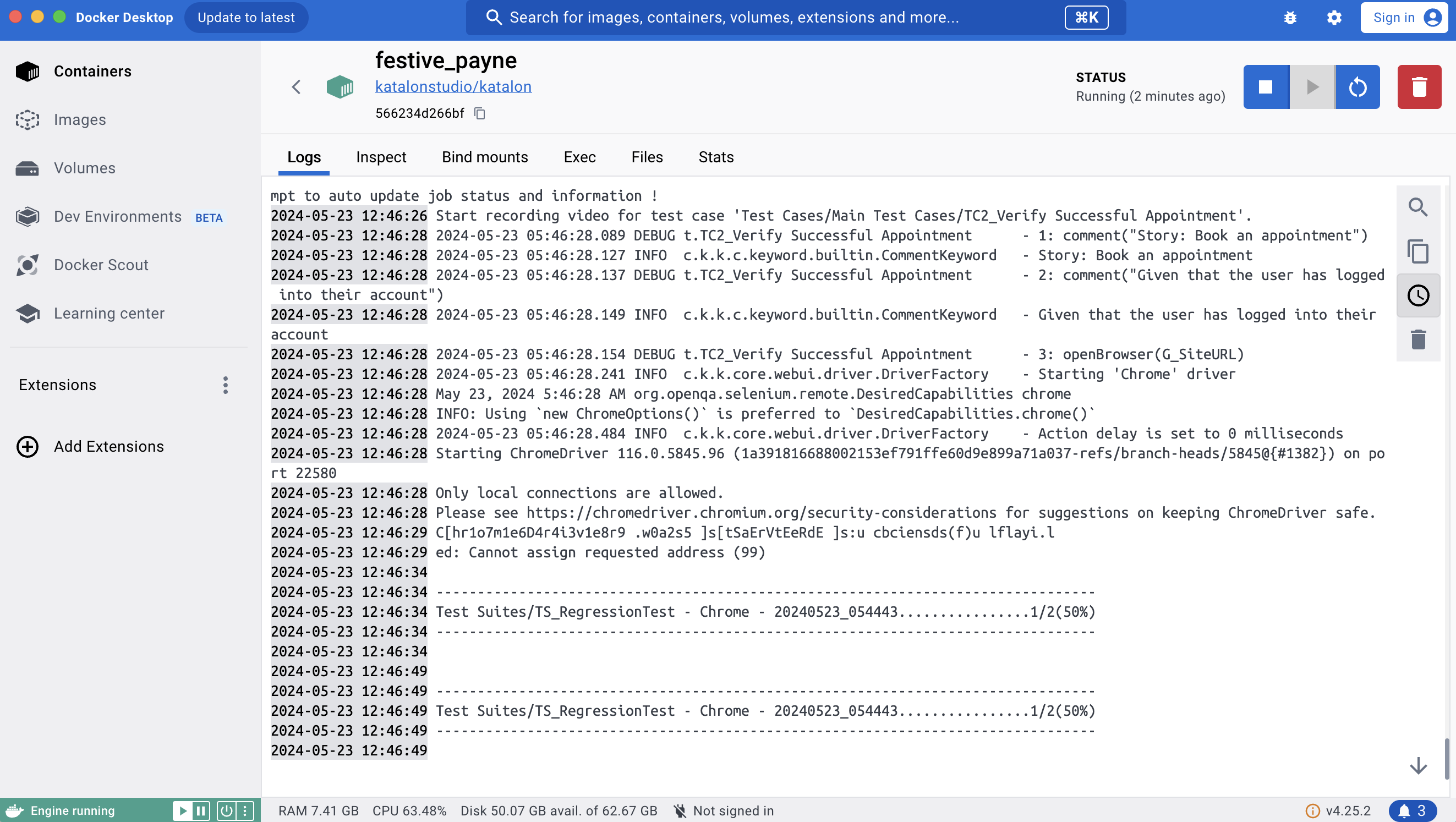 docker log