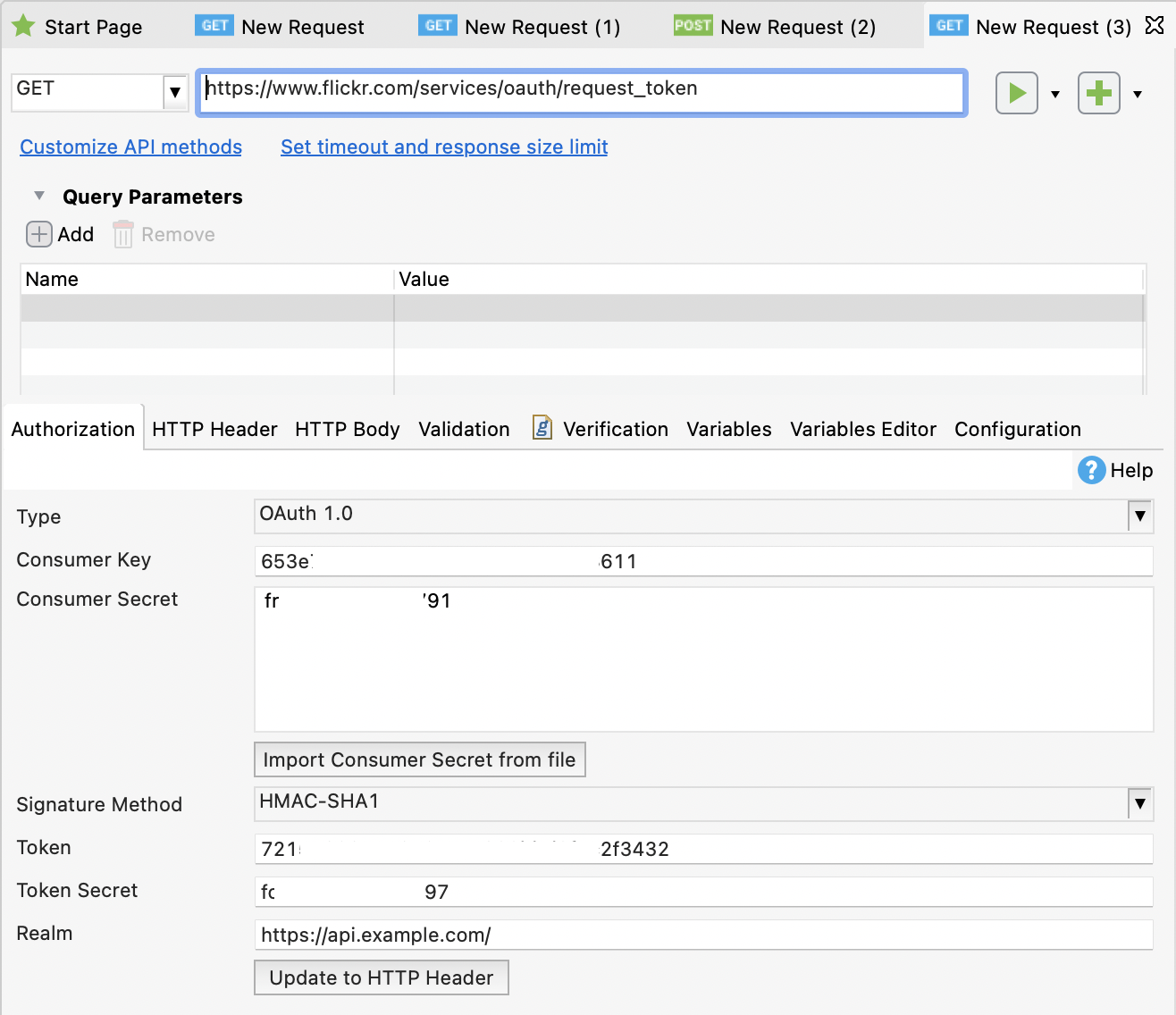 OAuth 1.0 authentication