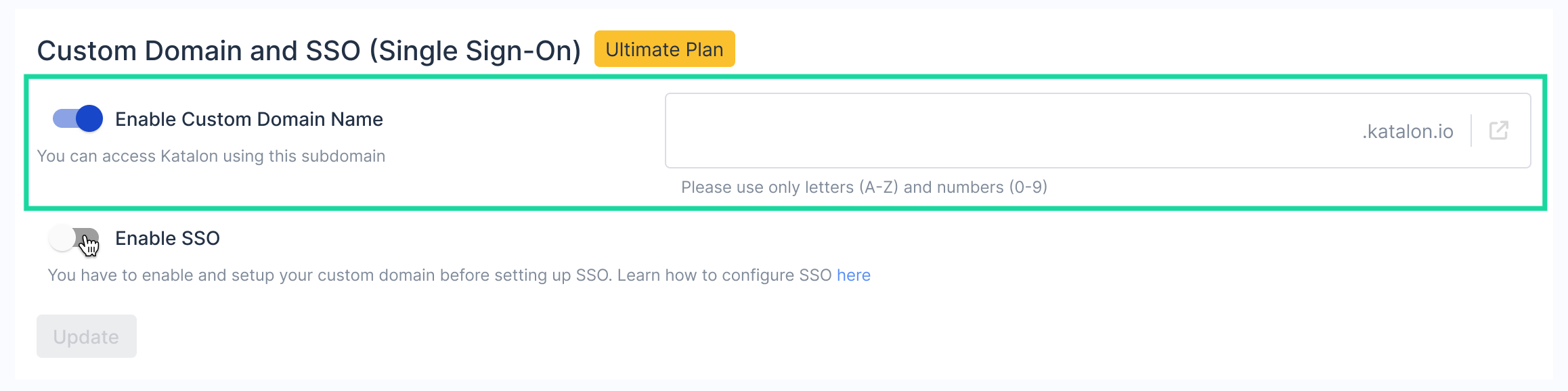 SSO - Enable Custom Domain