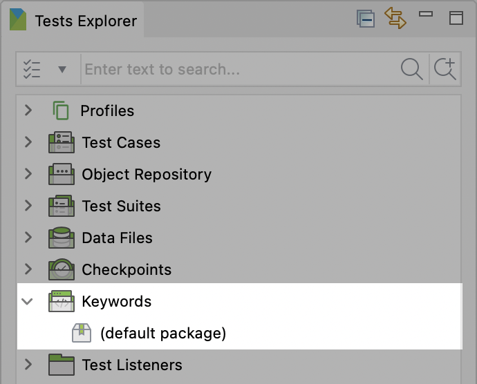 Default package of keywords in Katalon Studio.