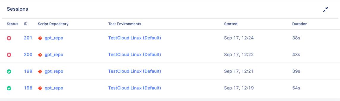 View session logs