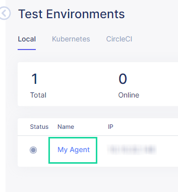 Click on the name of the agent to go to its Agent Details page.